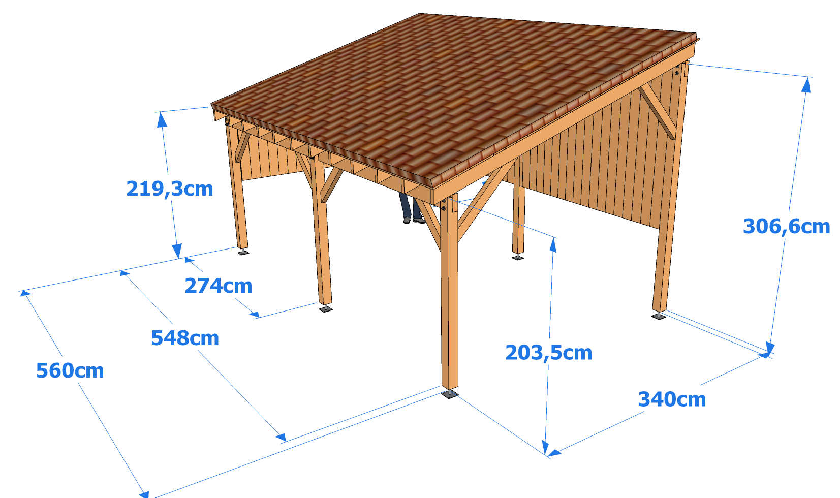 Standard 2 Car Carport Dimensions