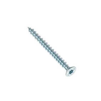 HECO-UNIX-plus, tête fraisée à poches de fraisage, T-Drive, filet total, zingué blanc, A2K, revêtement lubrifié - Réf. 46200