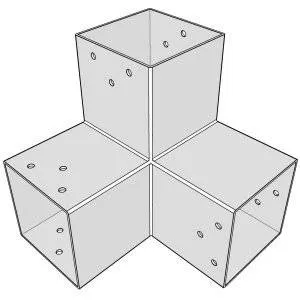 Connecteur SUNDIY BLANC 90mm à 3 directions - Forme L