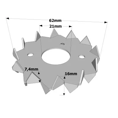 Crampon Bulldog double denture C1, C3 et C5 - Réf. C1-62G-B