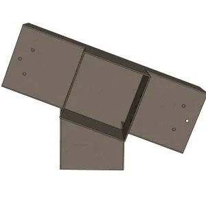 Connecteur SUNDIY pente 20° Gris Taupe RAL 7006 - 120mm à 4 directions - Forme T4