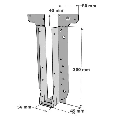 Etrier pour poutres en I - Réf. EWH300/56