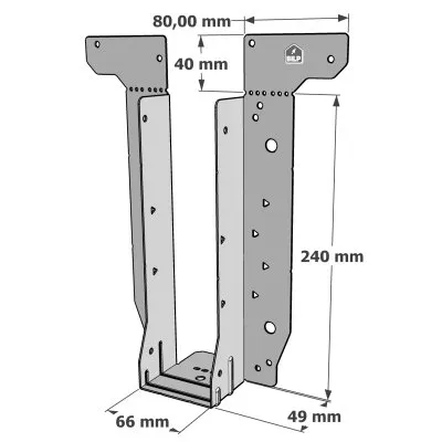Etrier pour poutres en I - Réf. EWH240/66