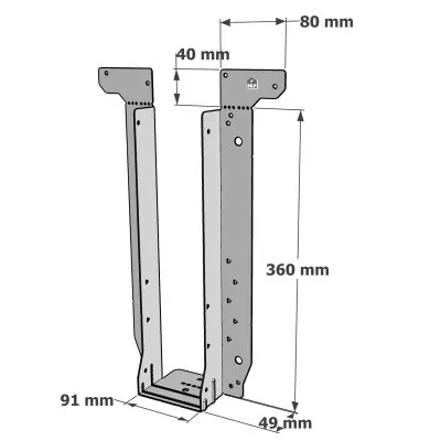 Etrier pour poutres en I - Réf. EWH360/91