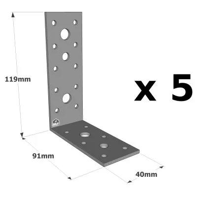 Équerres renforcées CLASSIQUES asymétriques pour le BOIS et le BETON - Réf. AG40312-R_5