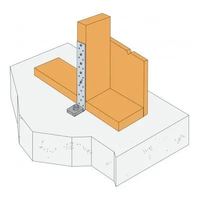 Ancrage pour montant d'ossature 40x492x52mm épaisseur 2mm - Réf. AH49050/2-FR