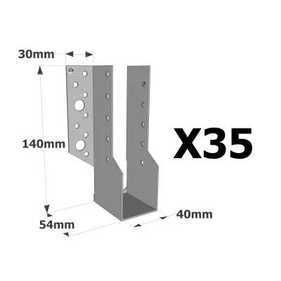Sabots à ailes extérieures, gamme SBE ECONOMIQUE (épaisseur 1,5mm, profondeur 55mm) - Réf. SBE40/140_35