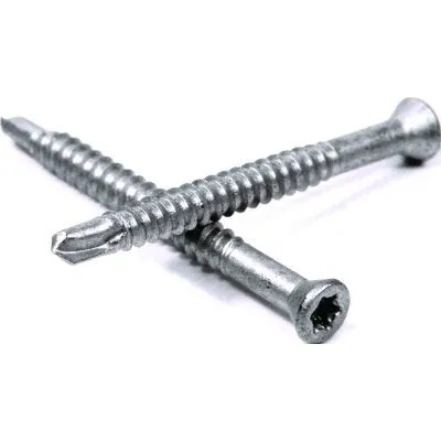 HECO-UNIX-plus, tête fraisée à poches de fraisage, T-Drive, filet total, zingué blanc, A2K, revêtement lubrifié - Réf. 46204