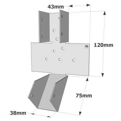 Sabot à pente réglable - Réf. SPR38/120