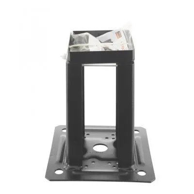 Pied de poteau carré de jardin - Finition NOIRE - Réf. KITFIX PPJNC90PB