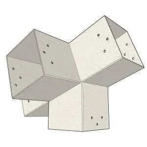 Connecteur SUNDIY pente 20° Blanc RAL 9010 - 120mm à 4 directions - Forme T2