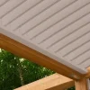 Chéneaux SUNDIY beige sable sur pergola bioclimatique avec lames en aluminium