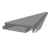 Lame XL aluminium 27mm, longueur 2m, RAL9006 structuré GRIS ALUMINIUM