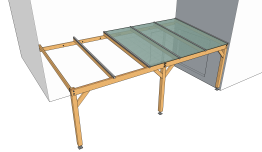 Préau BECKER avec couverture en polycarbonate - vue éclatée