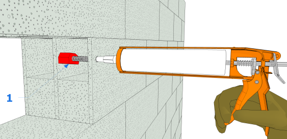 Injecter le scellement chimique