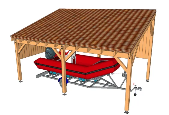 Carport pour petit bateau